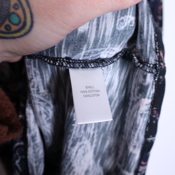 PAM & GELA Tie Dye Sleeveless Ruched Dress Black Base Print Casual Women's 0 - Picture 12 of 13